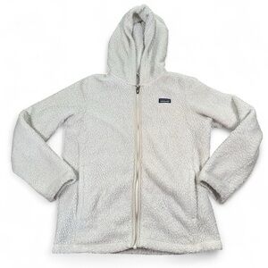 Patagonia Girls White Los Gatos Full Zip Hoody Jacket Size XL 14